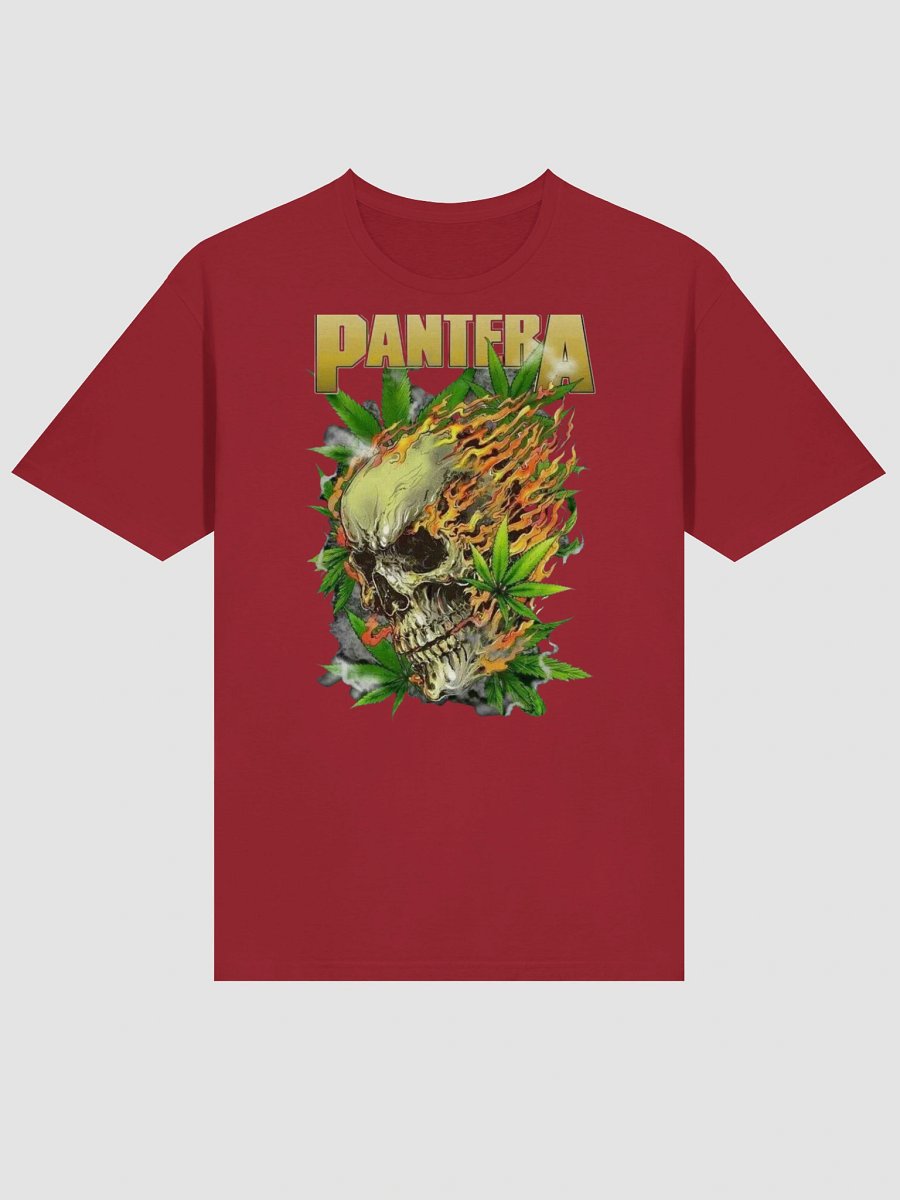 Pantera T-Shirt - Flaming Skull & Cannabis Leaf Stoner Metal product image (2)