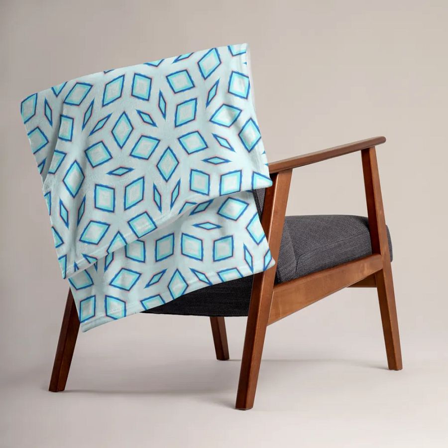 Blue Stained Glass Diamond Throw Blanket product image (5)