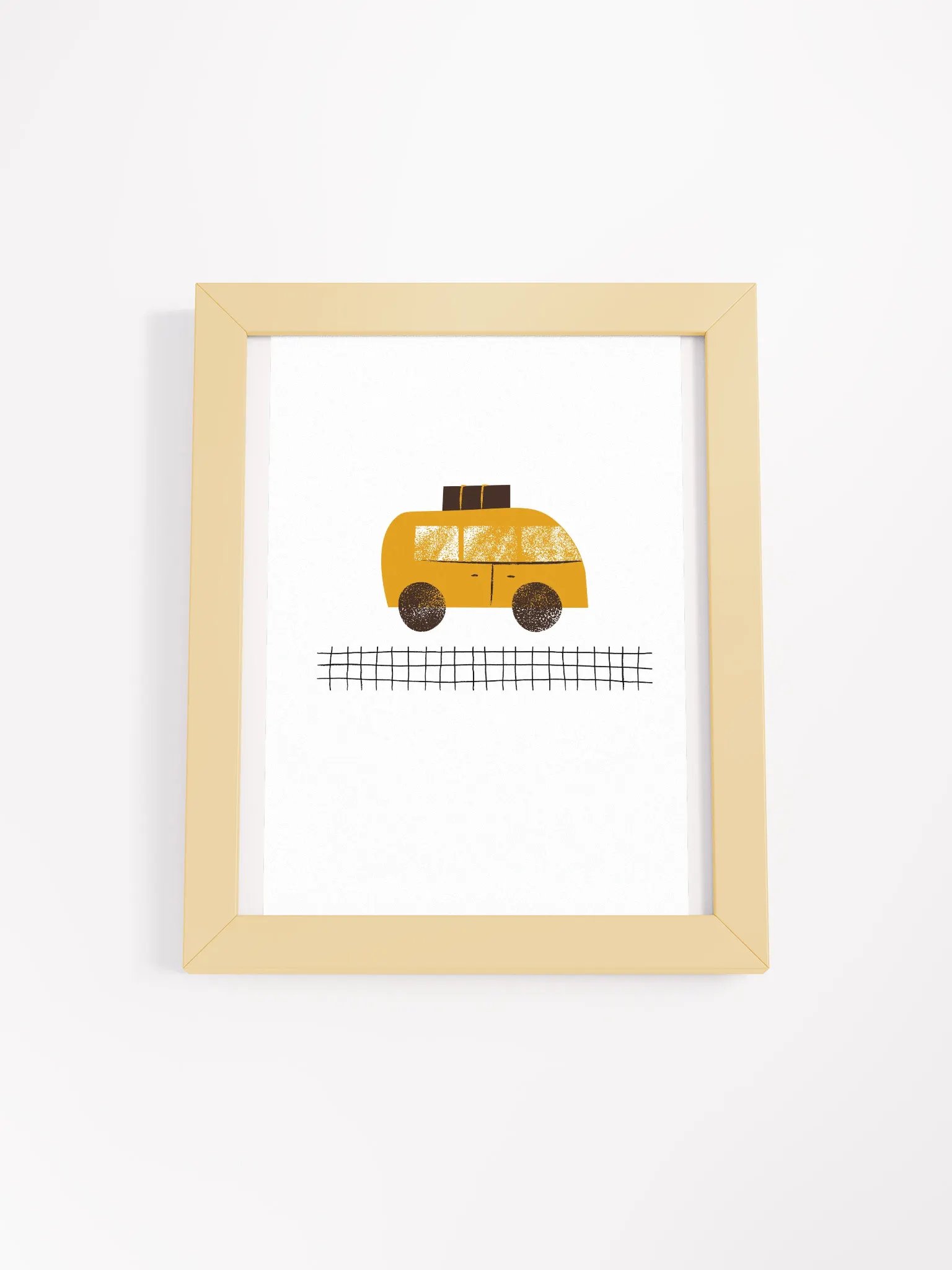 Stylized Yellow Car Framed Matte Poster product image (7)