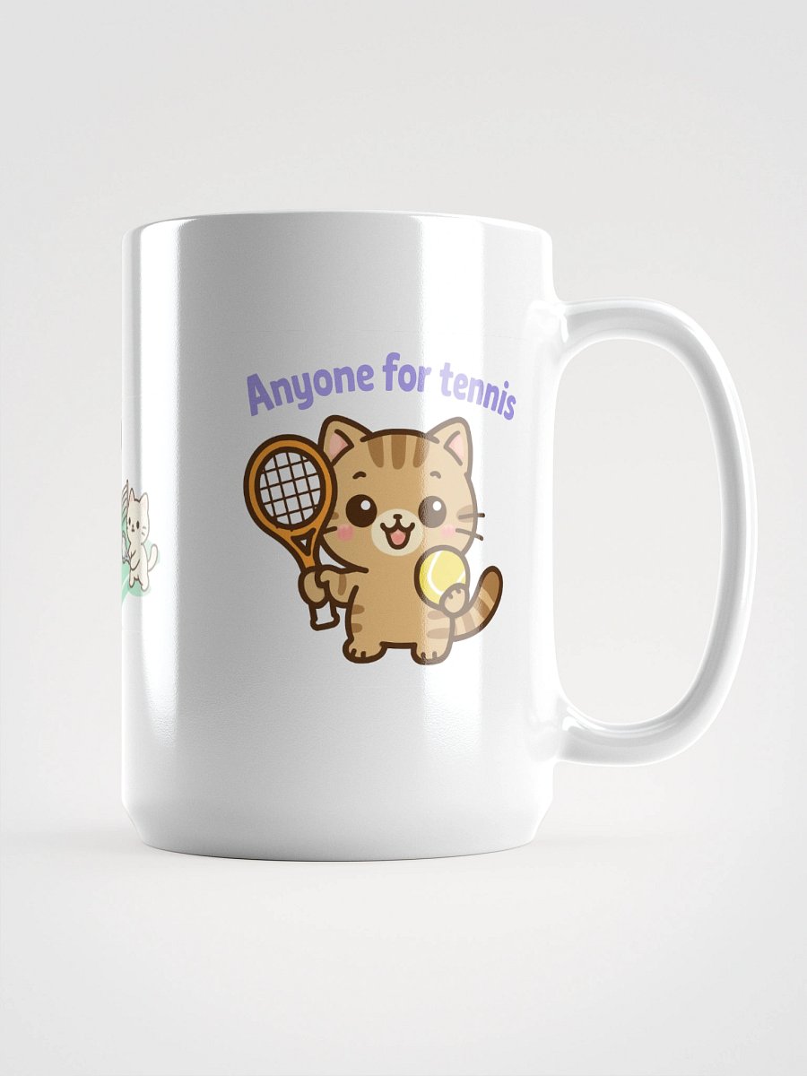 Tennis Cat White Glossy Mug product image (2)