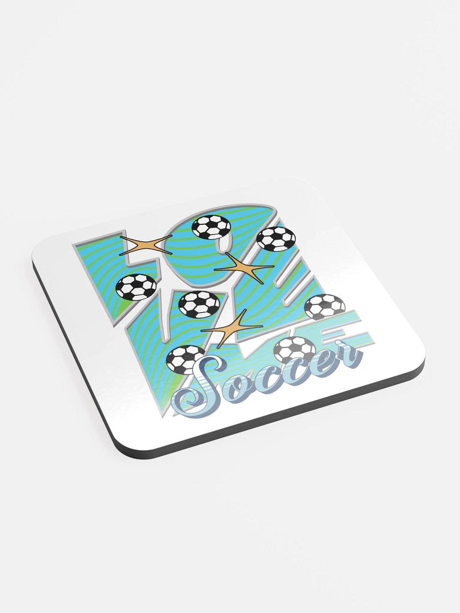 Love Me Soccer Striped Cork Coaster product image (3)