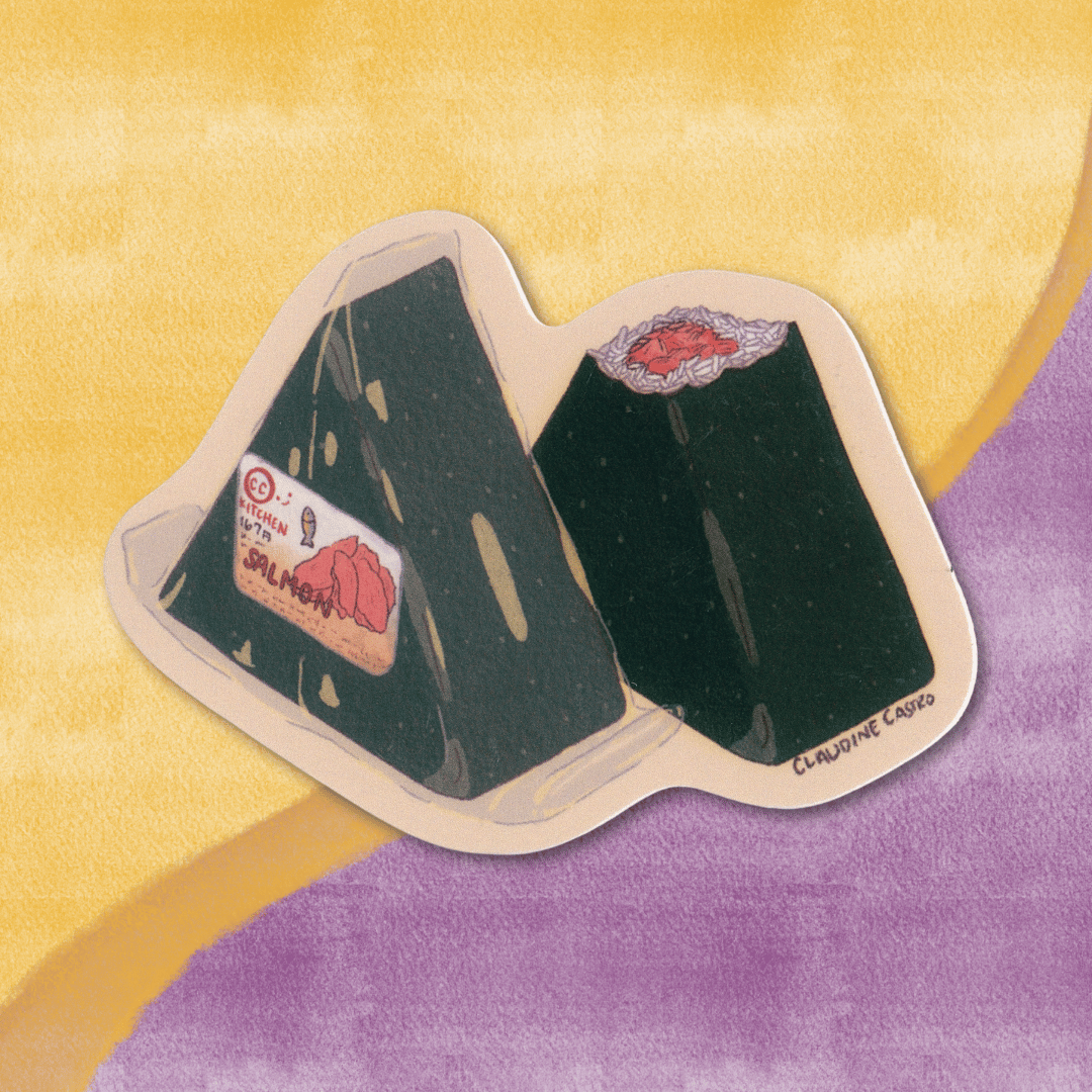 Salmon Onigiri Waterproof Vinyl Sticker product image (1)
