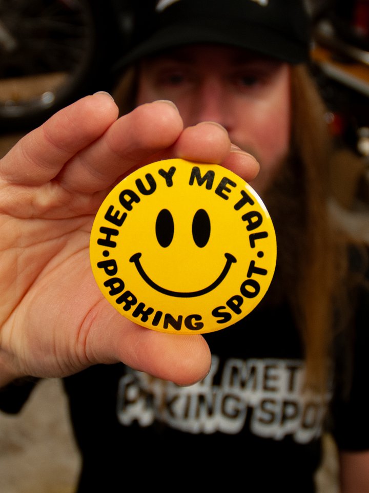 Heavy Metal Parking Spot Round Sticker (3 pack) product image (1)