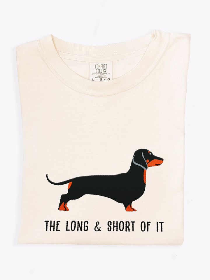 The Long and Short of It T-Shirt(Embroidered) of a Dachshund product image (1)
