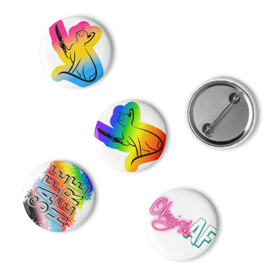 OkayishAF Pride Pins - Safe Here & Pizzanaut Set product image (6)