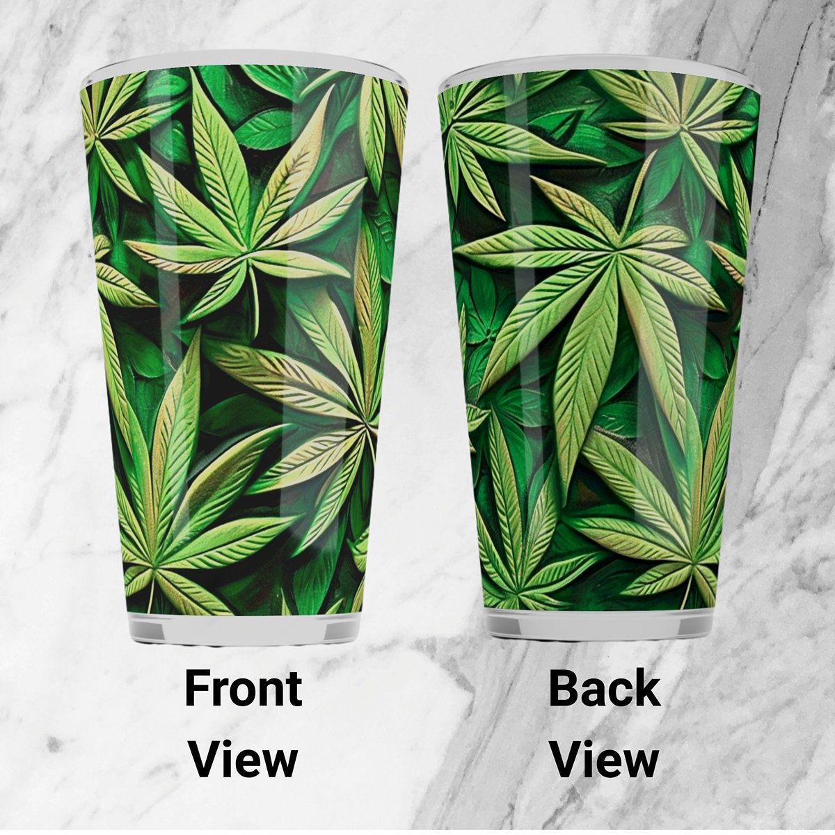 Cannabis Marijuana Leaf Design 16 oz Shaker Glass product image (3)