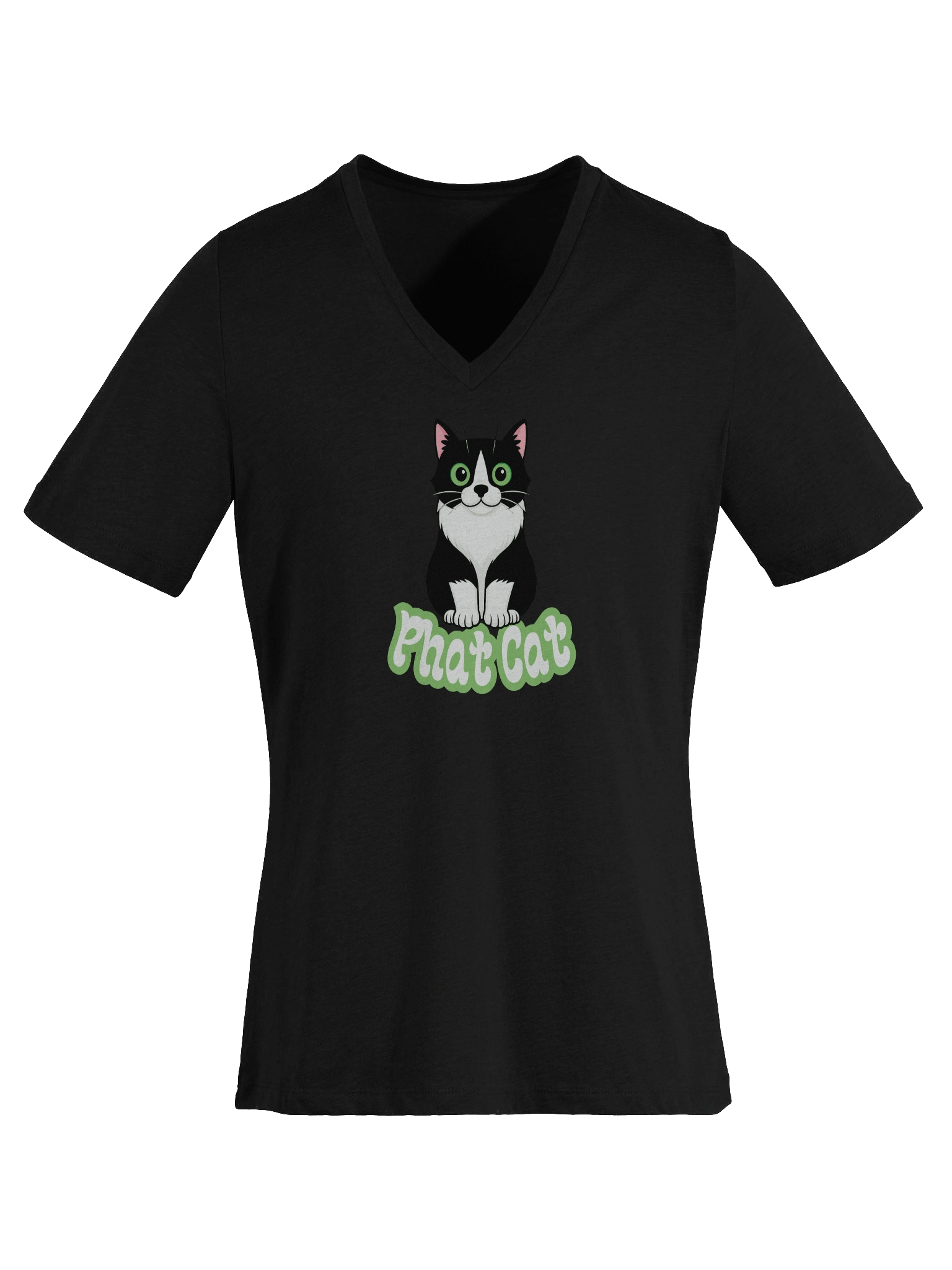 Phat Cat Women's Soft V-Neck (Green) product image (6)