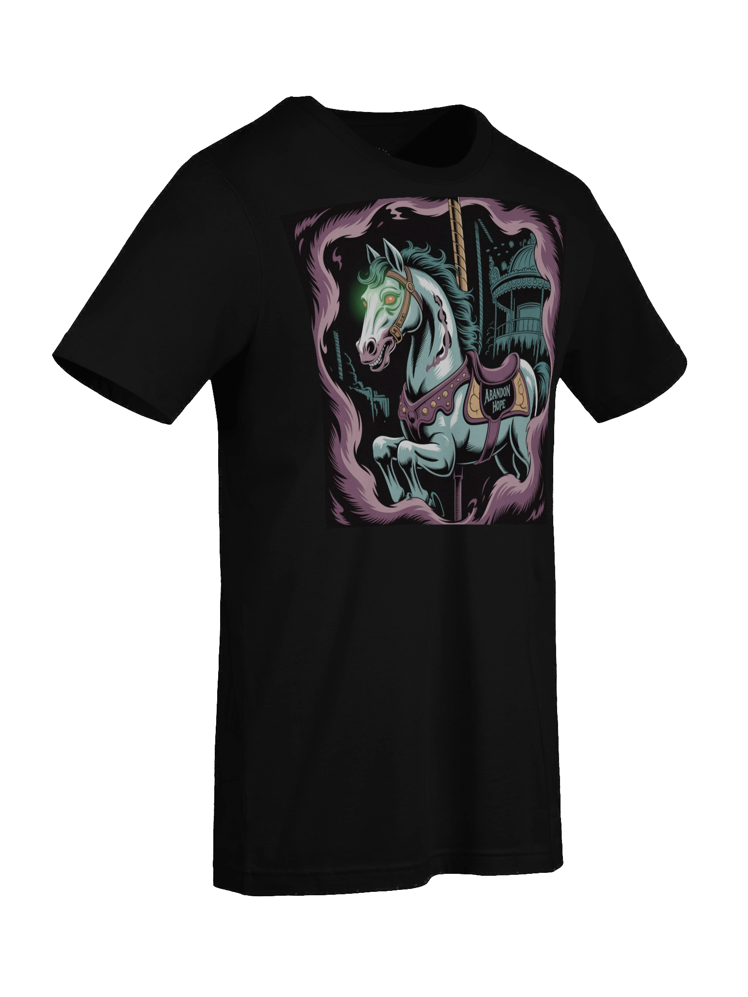 Gothic Carousel 'Abandon Hope' T-Shirt - Unisex Supersoft Creepy Design product image (9)