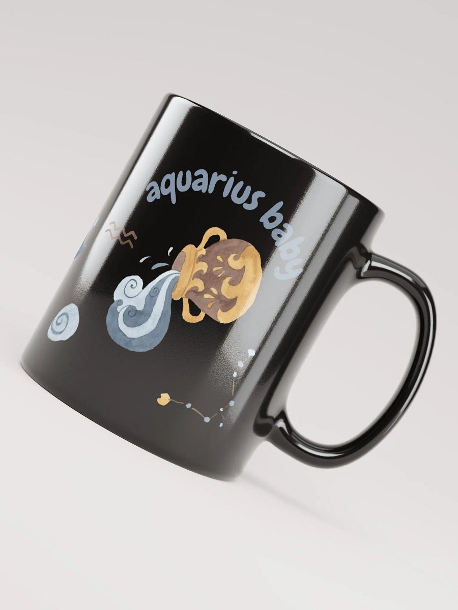 Aquarius Baby January 20 – February 18 BLACK GLOSSY MUG Baby Gift, New Baby Gift, Fun Astrology Gift product image (7)