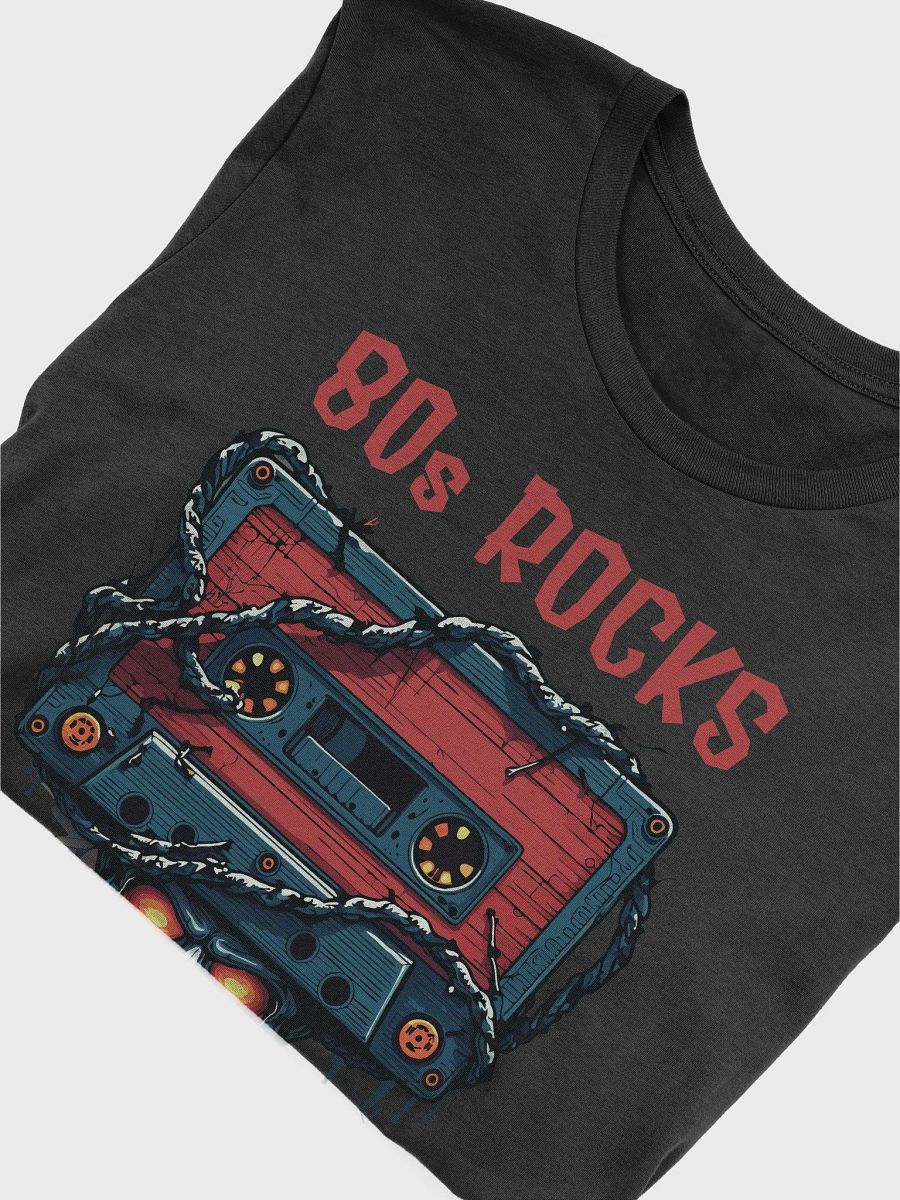 Retro 80s ROCKS Cassette Tape Skull T-Shirt product image (5)