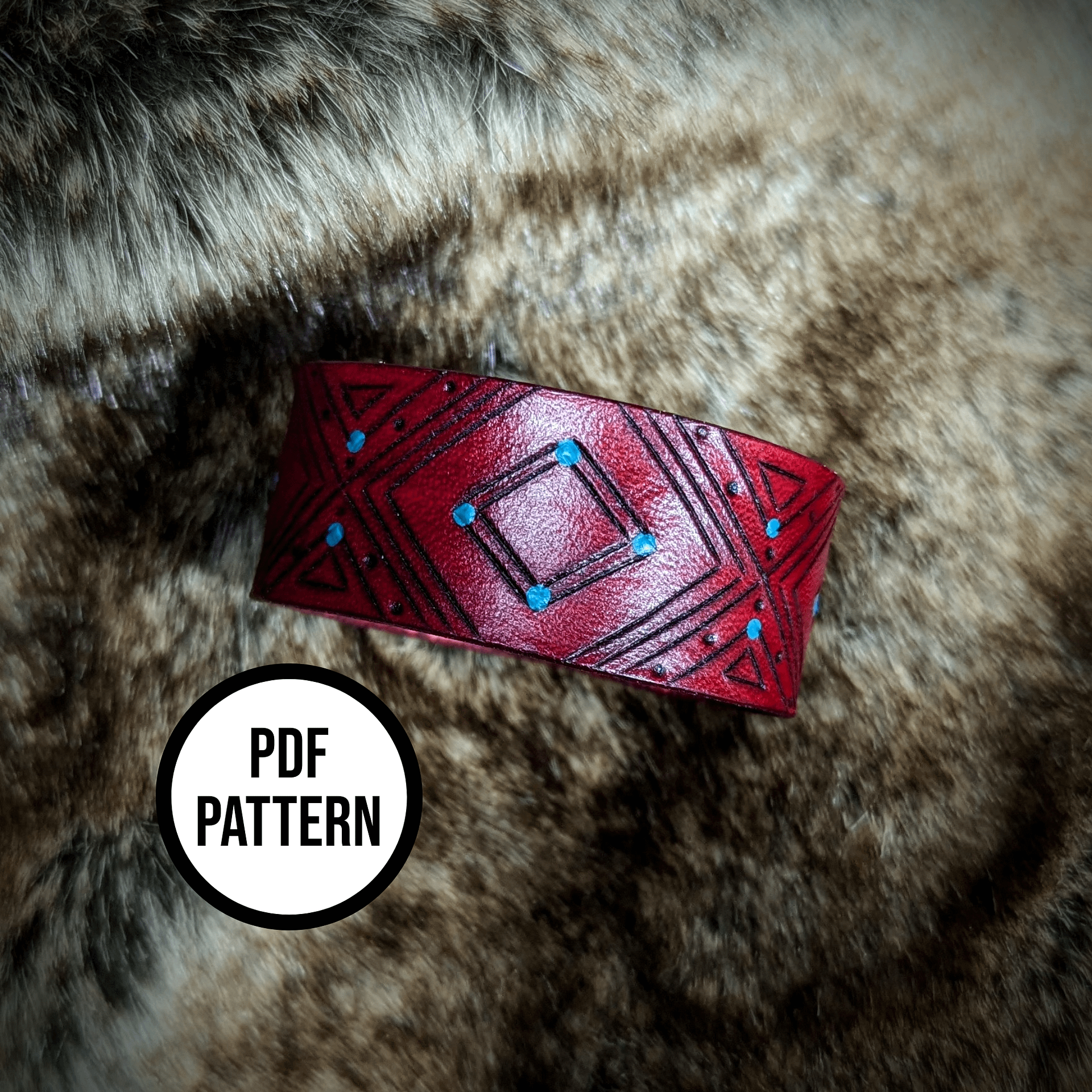 Geometric Leather Cuff Pattern - PDF Pattern for Leatherwork product image (1)