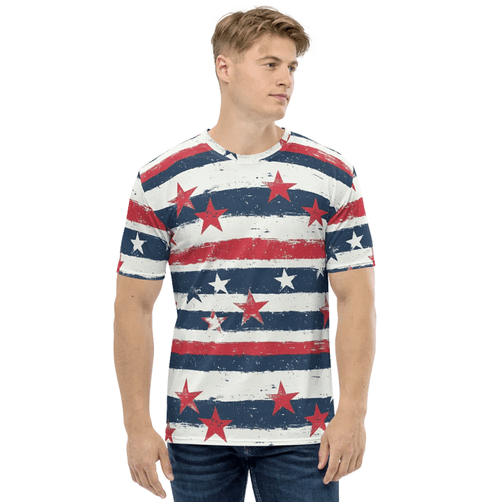 Geaux 31 (On Back) - Vintage Stars & Stripes Pattern Tee product image (2)