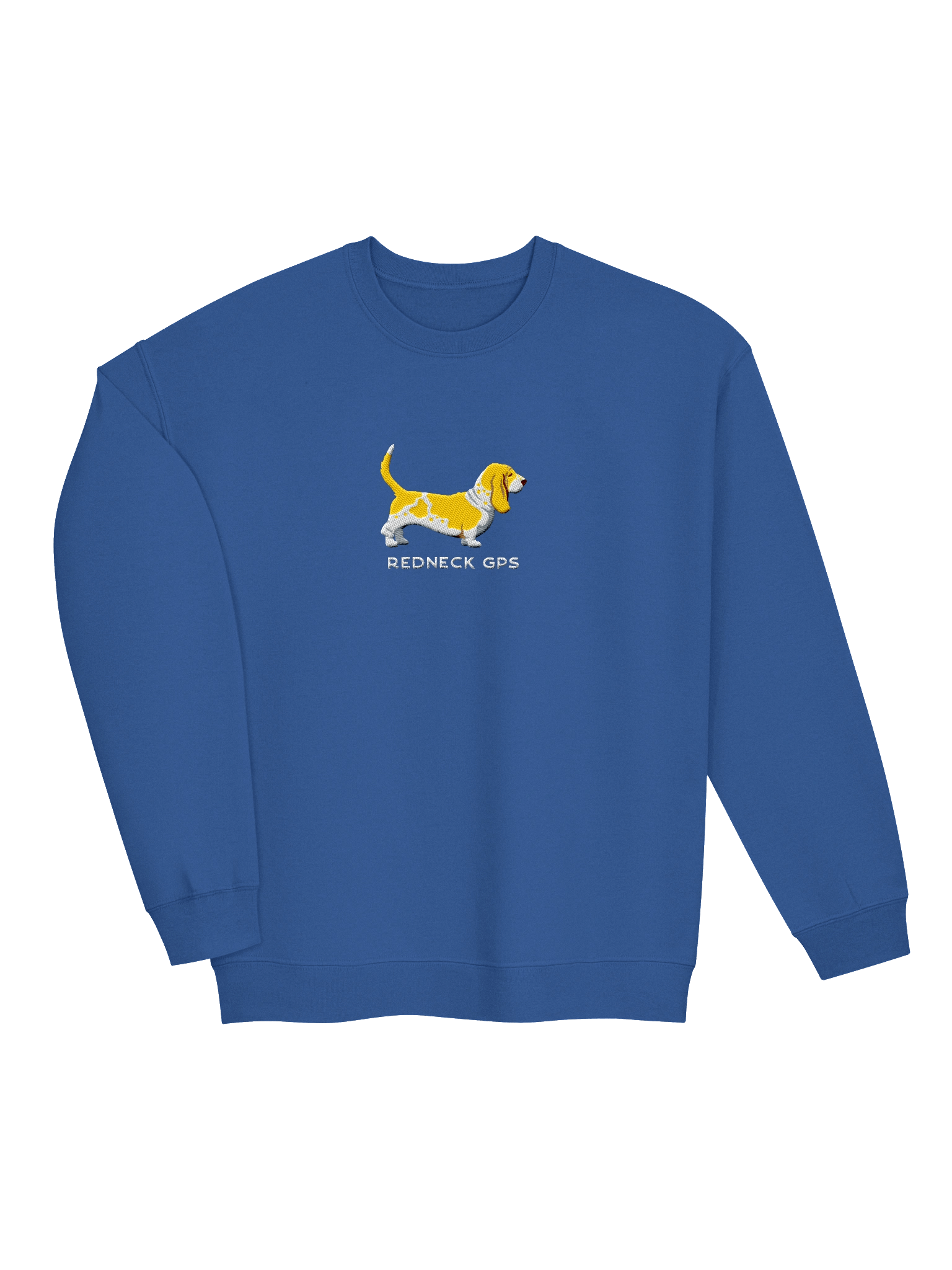 Redneck GPS Sweatshirt (Embroidered) of a Basset Hound(Lemon) product image (15)