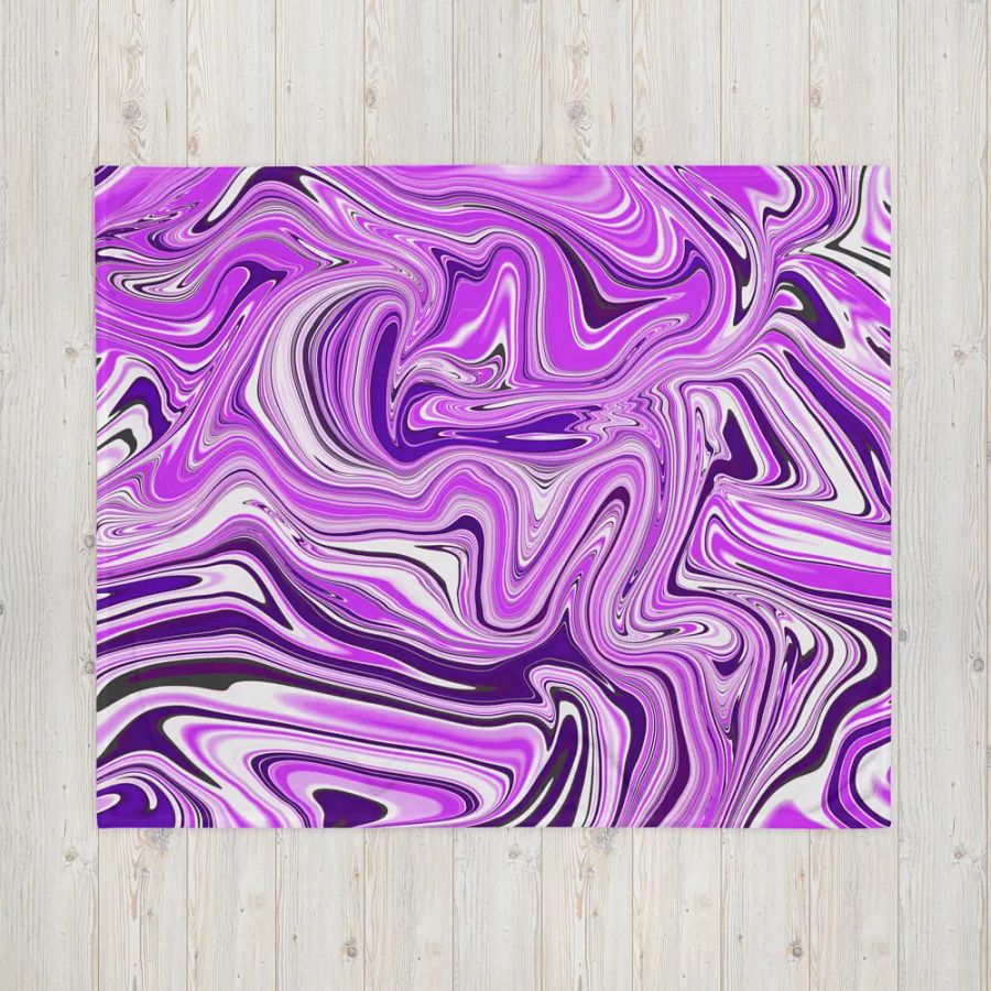 Throw Blanket - Purple Digital Fluid Art product image (11)