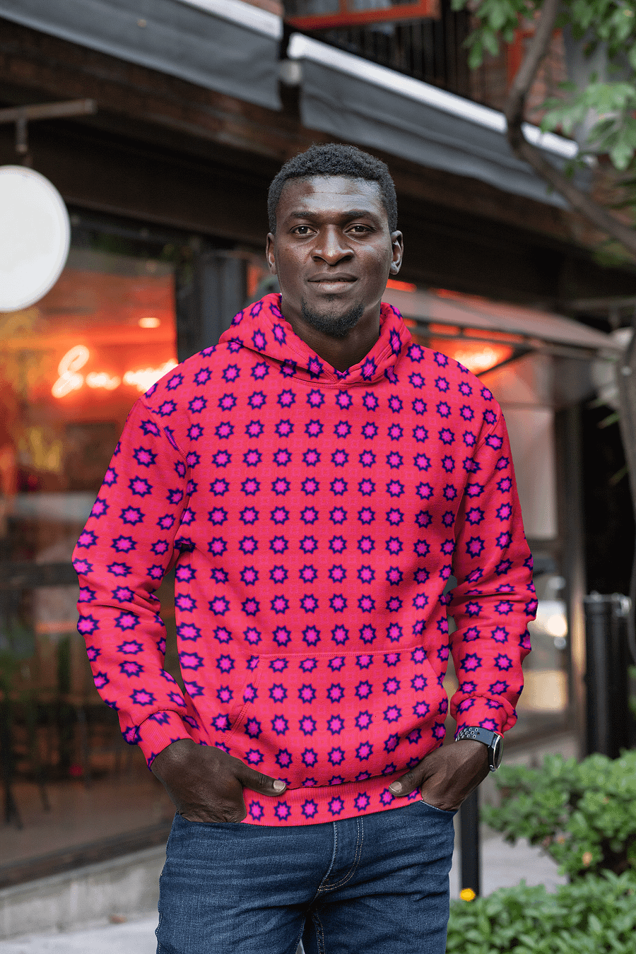 Abstract Red All Over Print Unisex Hoodie product image (4)