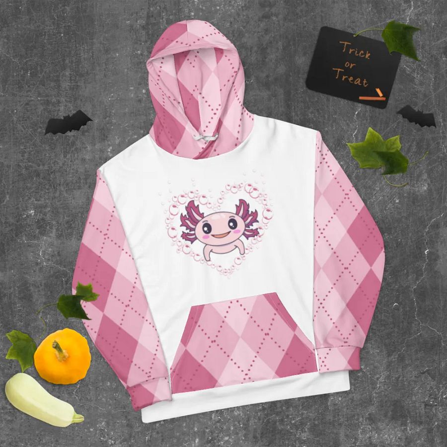 Pink And White Axolotl Hoodie product image (10)