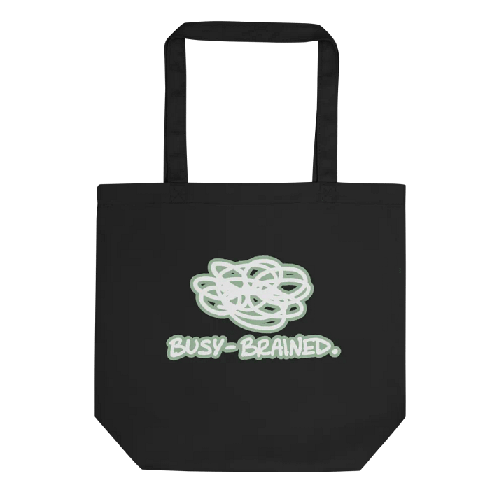 BUSY-BRAINED (lined design, #96B697) tote bag product image (1)