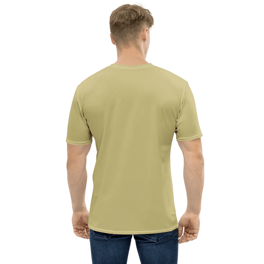Plain Medium Yellow Soft Summer Men's Crewneck Polyester Heavyweight Premium T-Shirt by Treasure Pie product image (3)