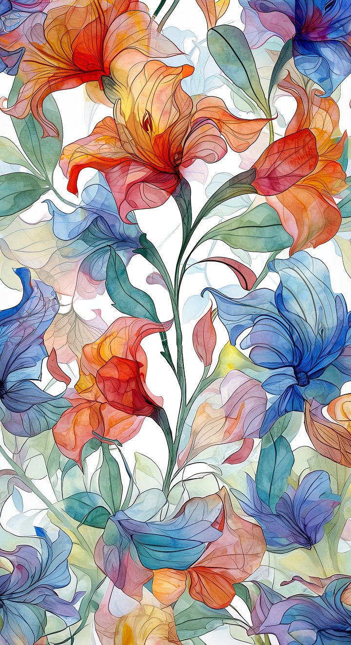 Art Nouveau Floral Archival Giclee Print product image (1)