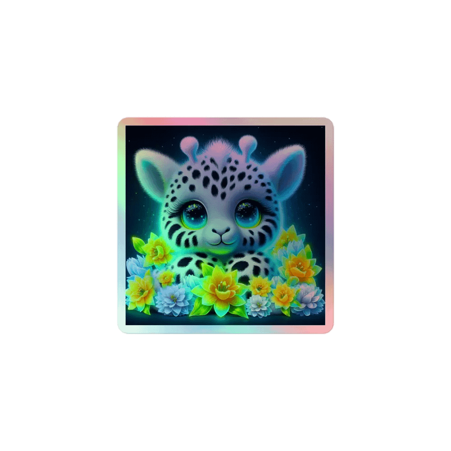 Whimsical Giraffe Holographic Sticker product image (1)