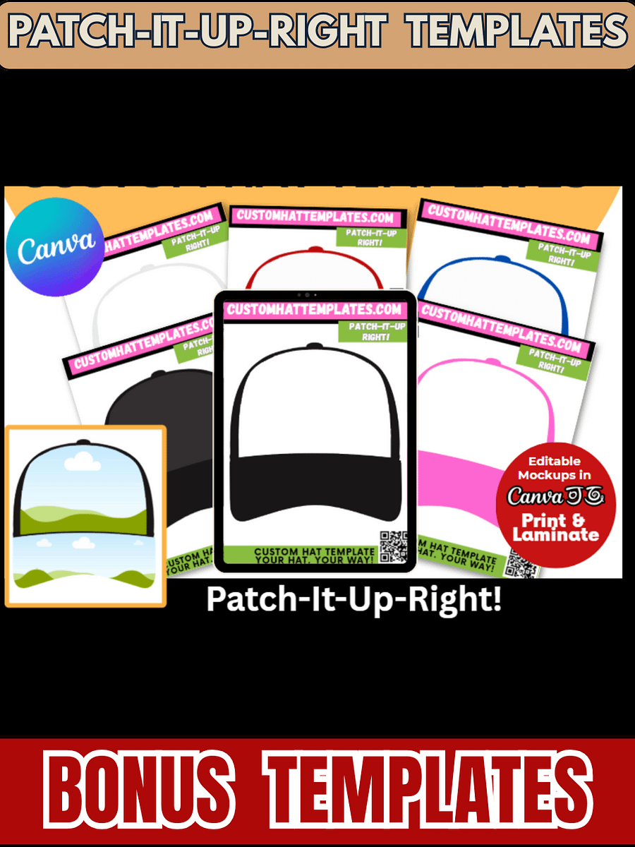 HL Sublimation Hat Templates and Video Tutorials Bundle Deal - Editable in Canva product image (7)