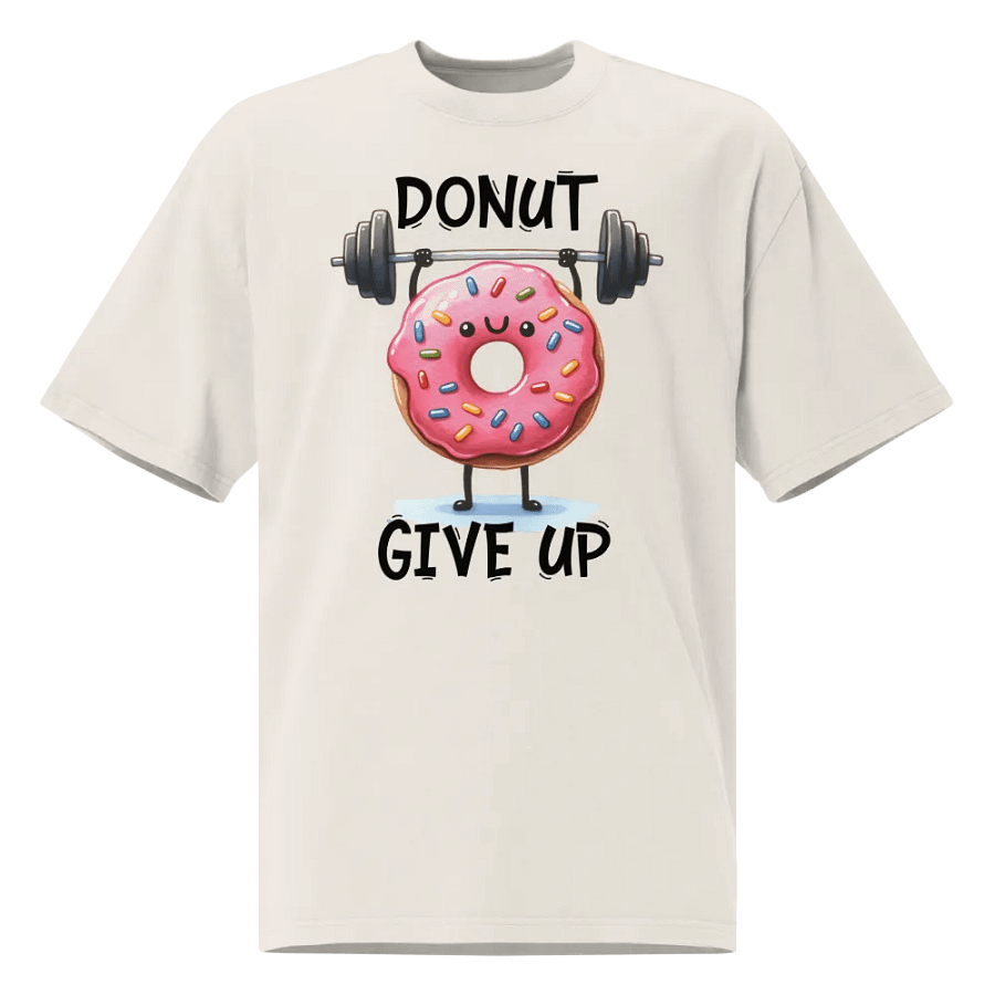 Playful Donut Lifts Weights Cartoon T-Shirt product image (1)