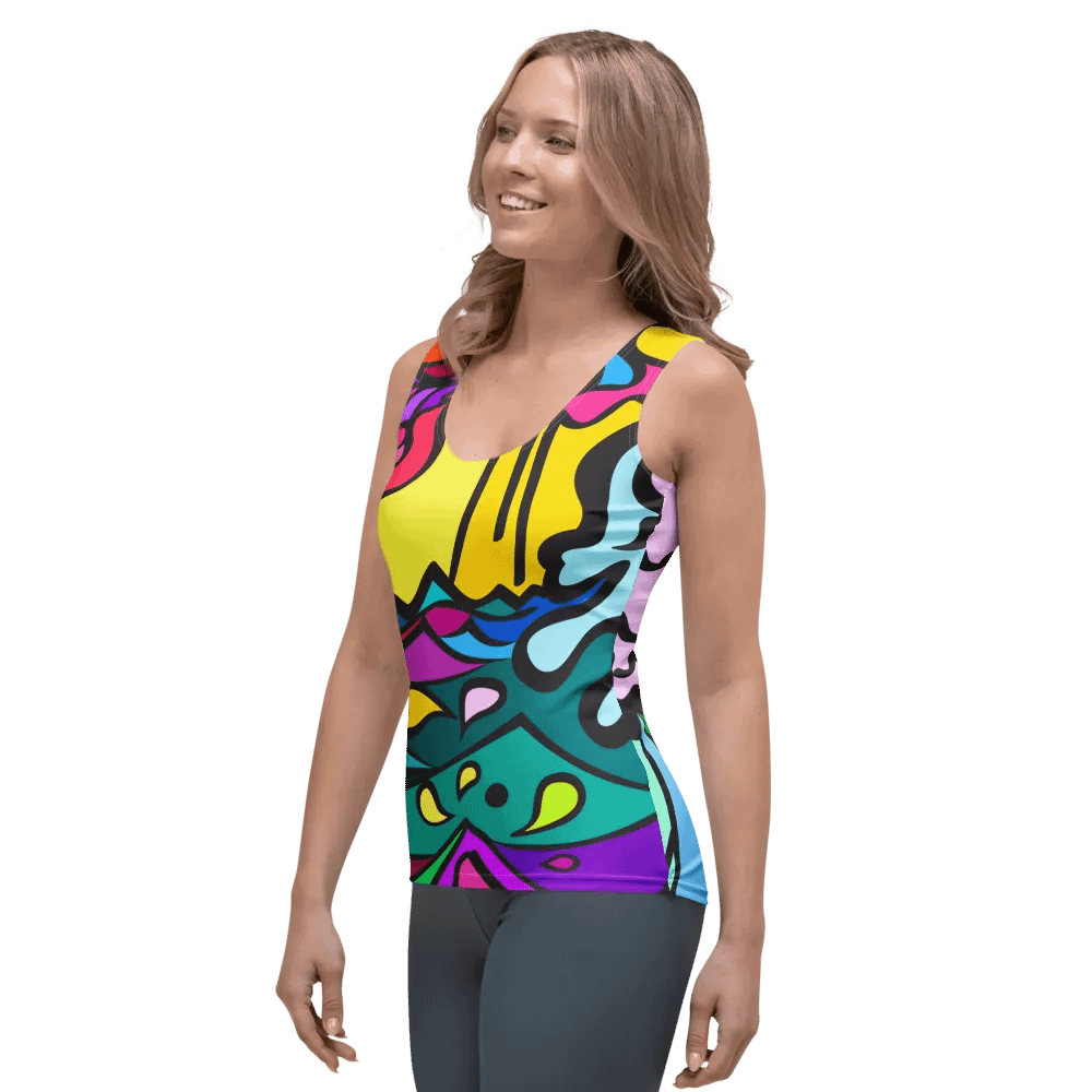 Sunburst Swirl Women's Tank Top - Wave at Sunset product image (3)