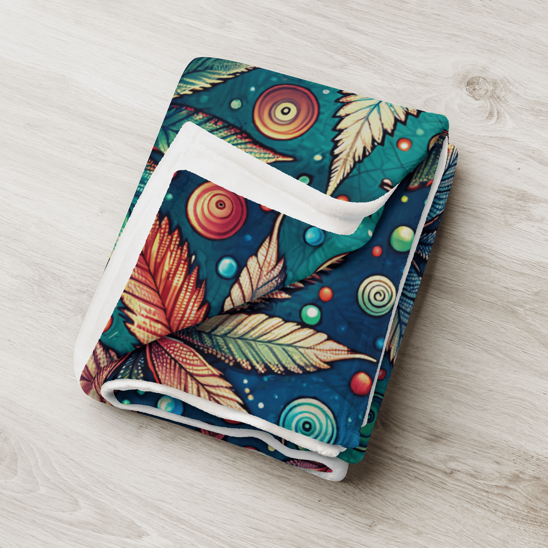 Cozy Up in Color - Psychedelic Cannabis Leaf Bokeh Pattern- Throw Blanket product image (3)