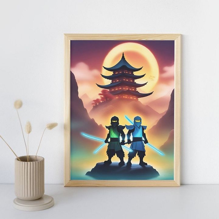 Fierce Ninja Duo wall art Boys Room - Ninja Poster - Ninjago inspired Wall Decoration for Boys product image (26)