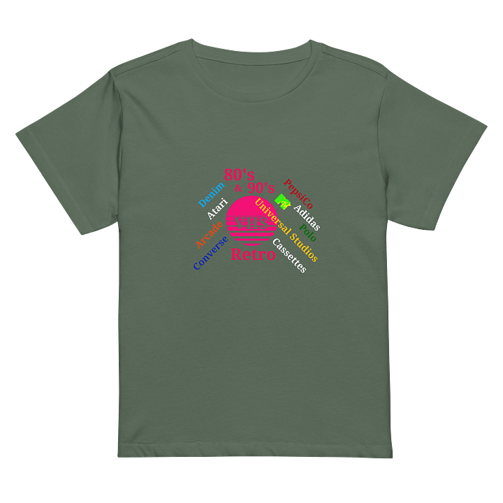 Retro VHS Circle Women's High-Waisted Tee product image (2)