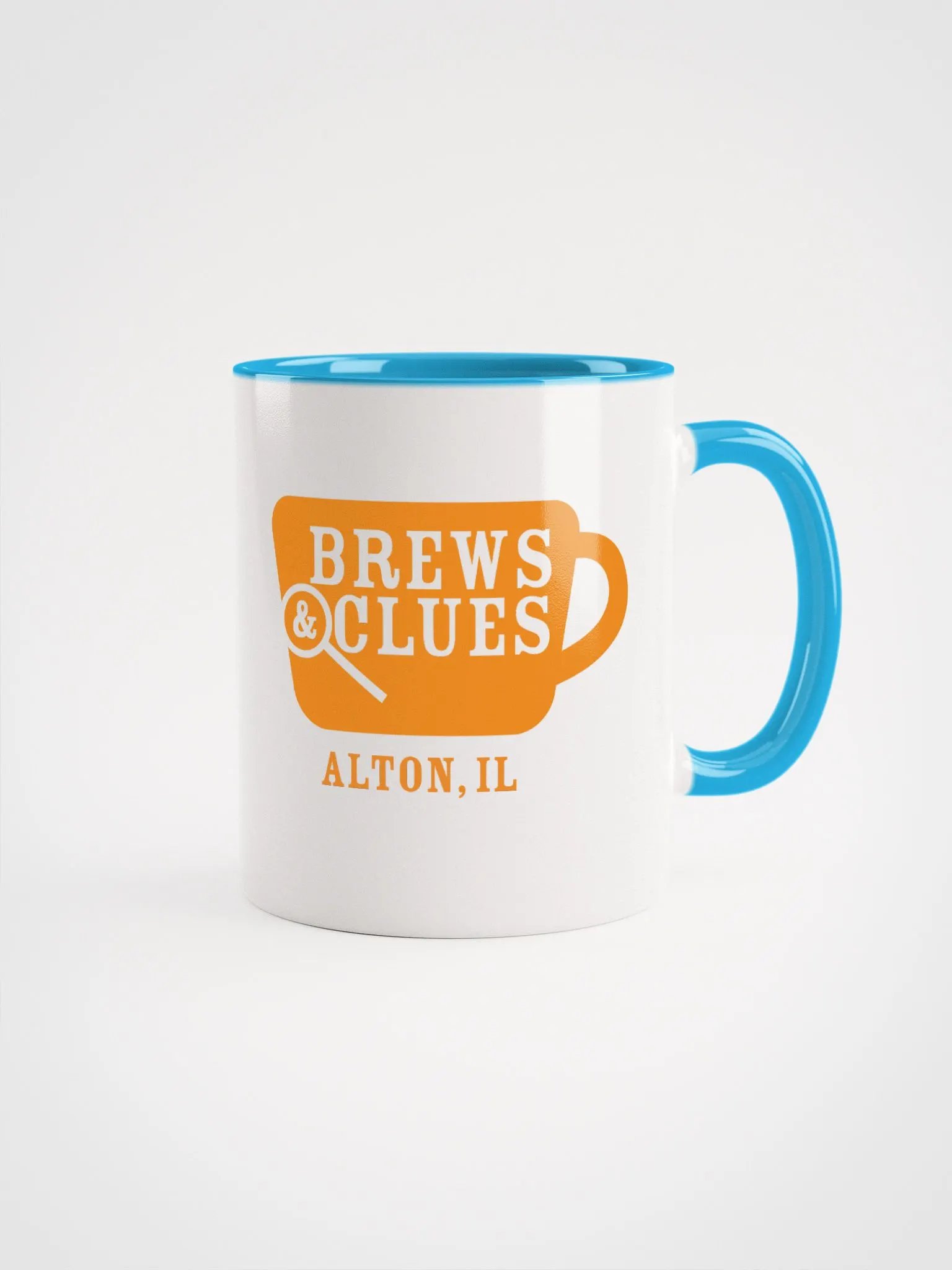 Brews & Clues Blue Accent Coffee Mug product image (1)