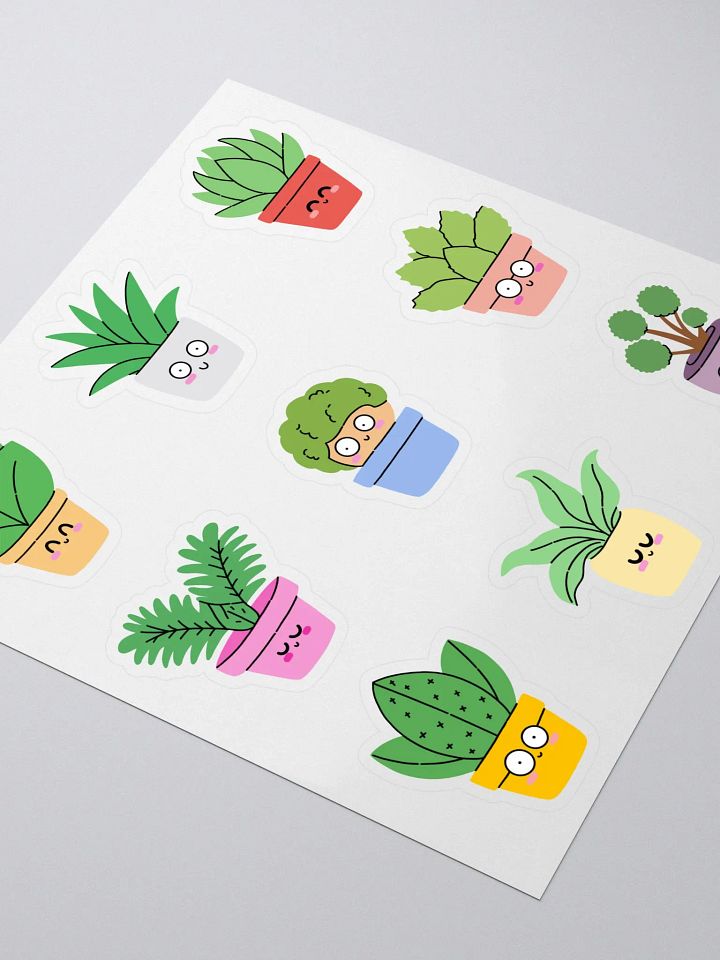 Kiss-Cut Kawaii Plant Stickers Pack – Cute and Colorful Plant Pot Stickers for DIY Crafts, Notebooks, and Laptops product image (2)