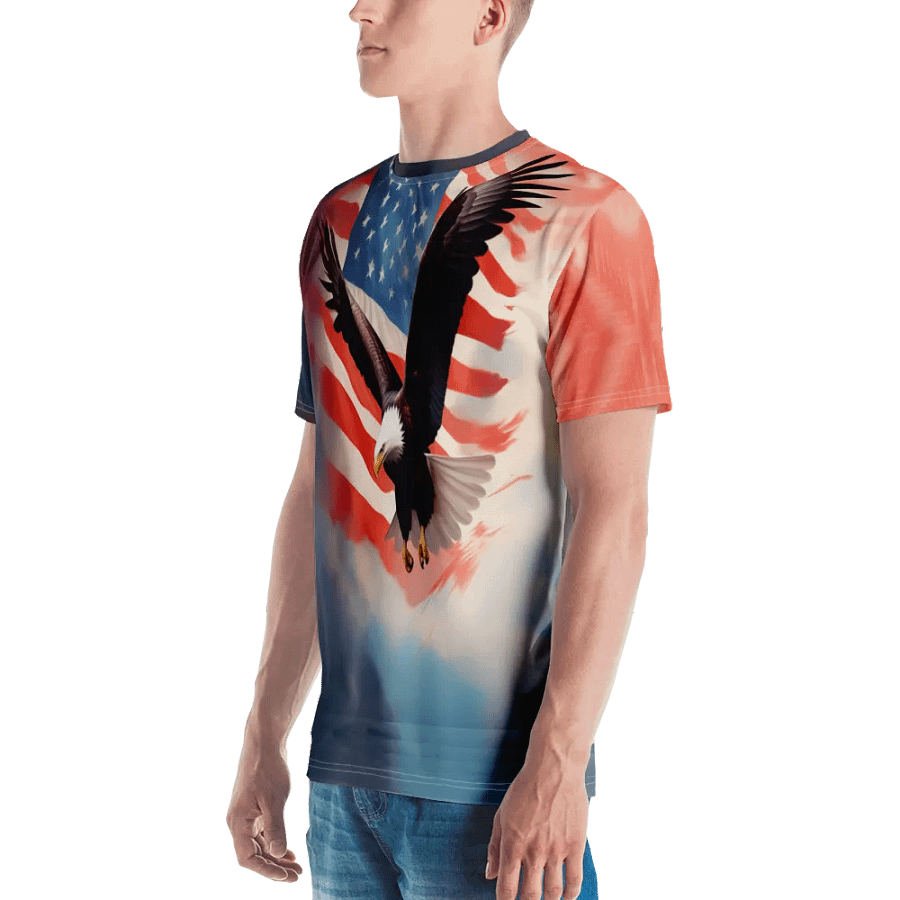Flying Bald Eagel/All-Over Print Crew Neck T-Shirt by Sublicolor product image (4)