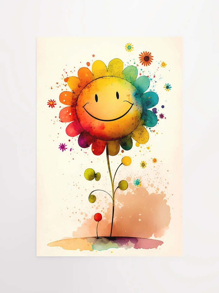 Sunshine Smiles Sunflower Poster: Uplifting Colorful Art for a Happy Home Vibe Matte Poster product image (2)