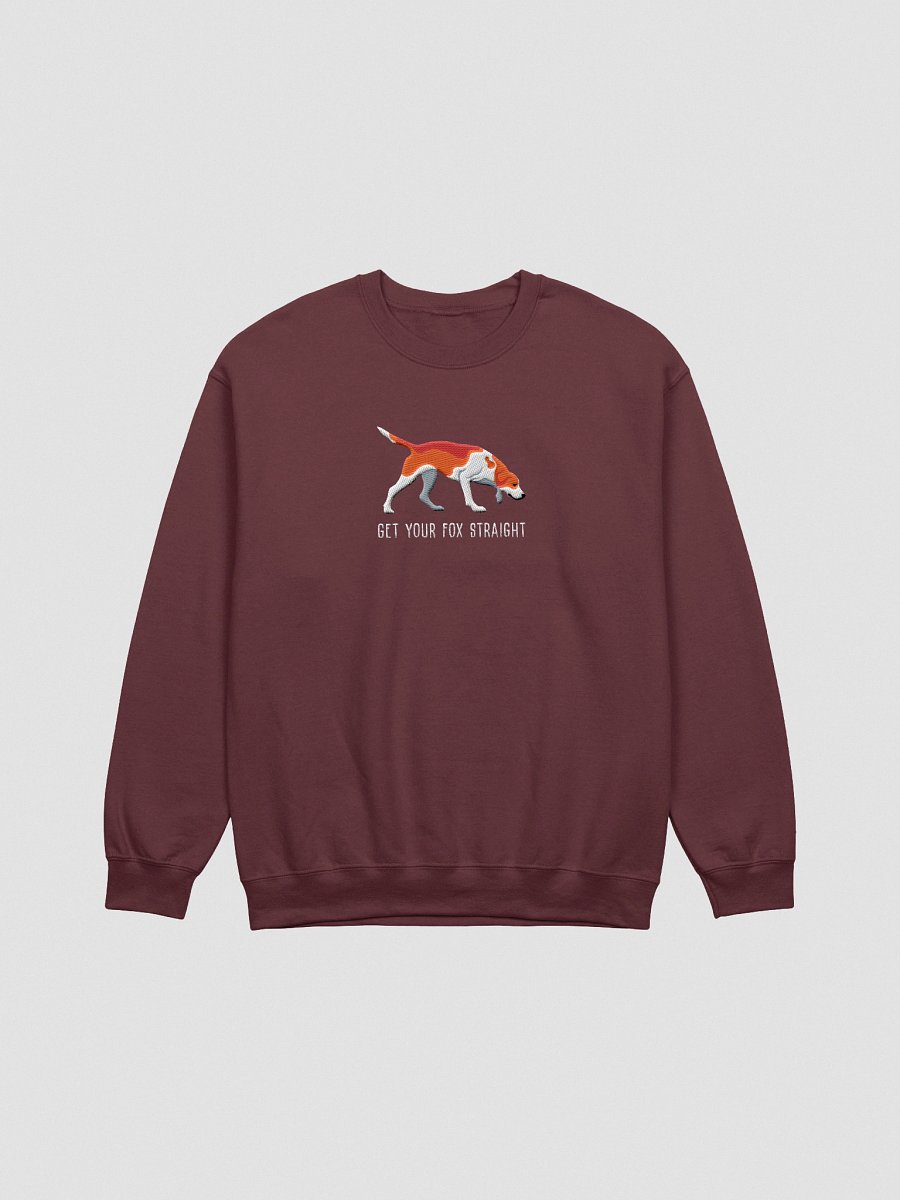 Get Your Fox Straight Sweatshirt (Embroidered) of an American Foxhound(Red) product image (4)
