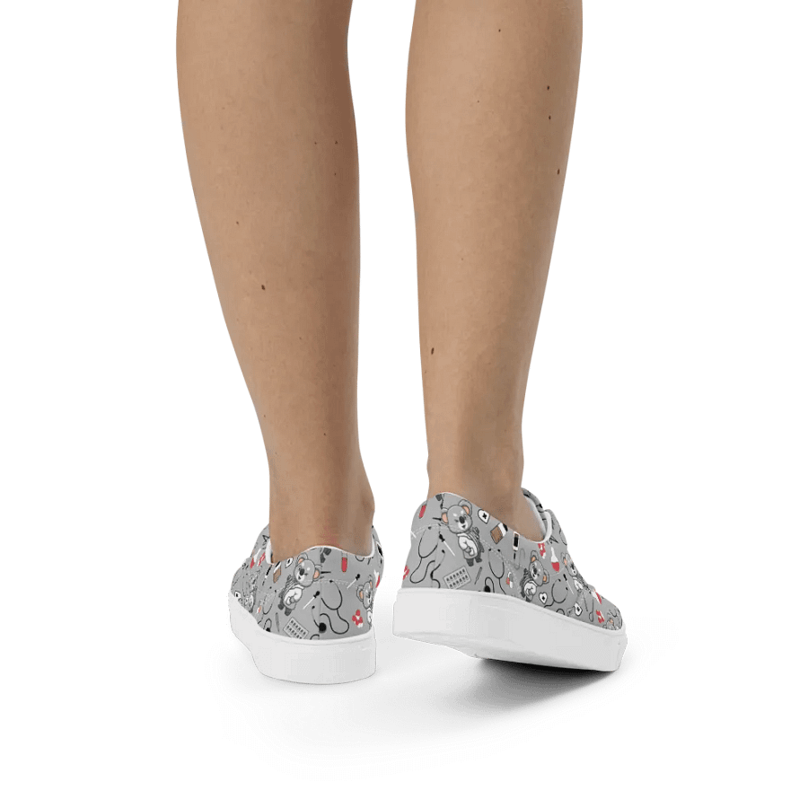 Cute Medical Koala Lace-up Canvas Shoes (Grey) product image (3)