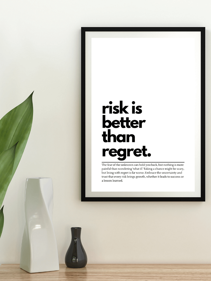 Risk Is Better Than Regret Minimalist Printable Wall Art product image (1)