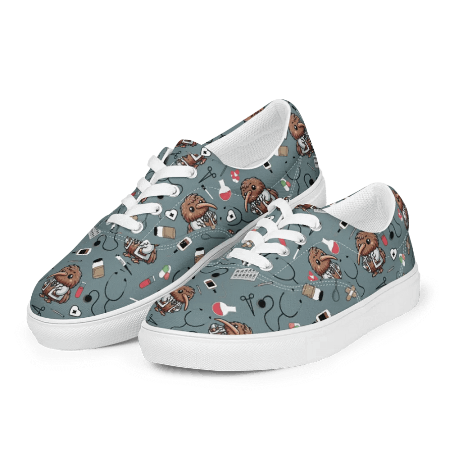 Cute Medical Kiwi Lace-up Canvas Shoes (Gothic) product image (1)