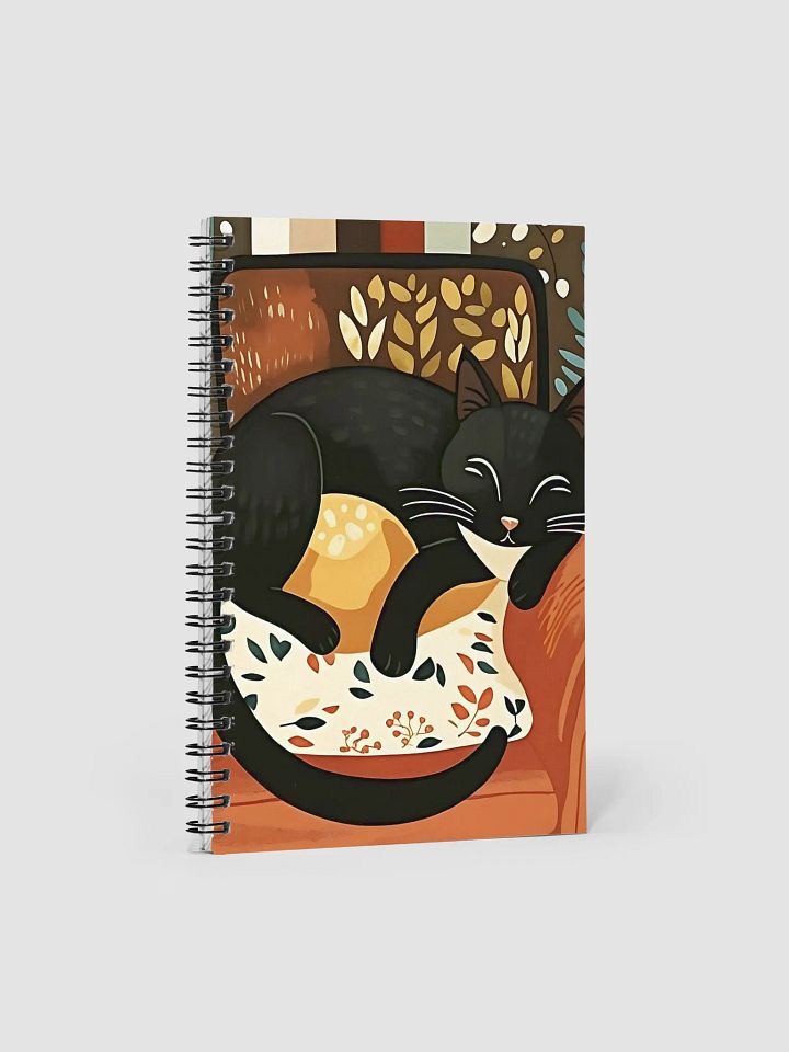 Modern Folk Art Cozy Cat Dreams Spiral Notebook product image (1)