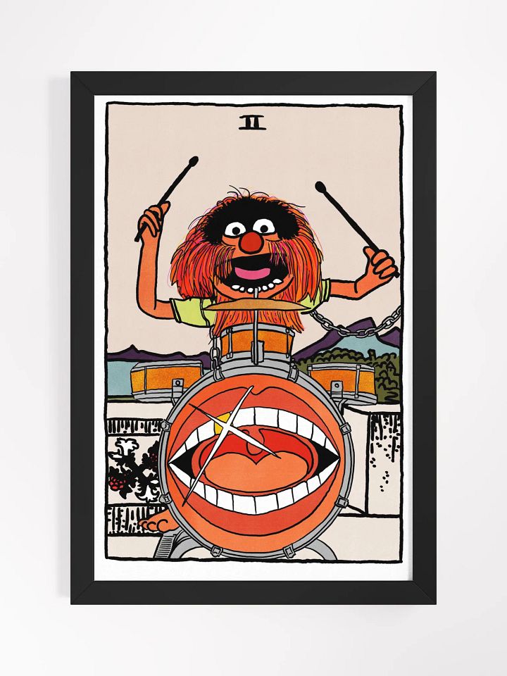 Animal Two of Wands Tarot Card Framed Print product image (1)