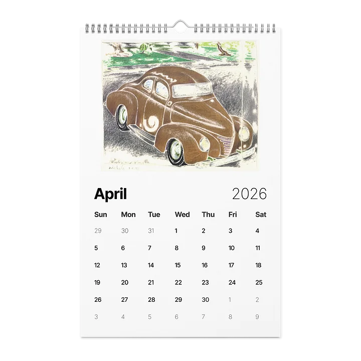 A Year of Nic's Cars - 2026 Wall Calendar (Large Format) product image (1)