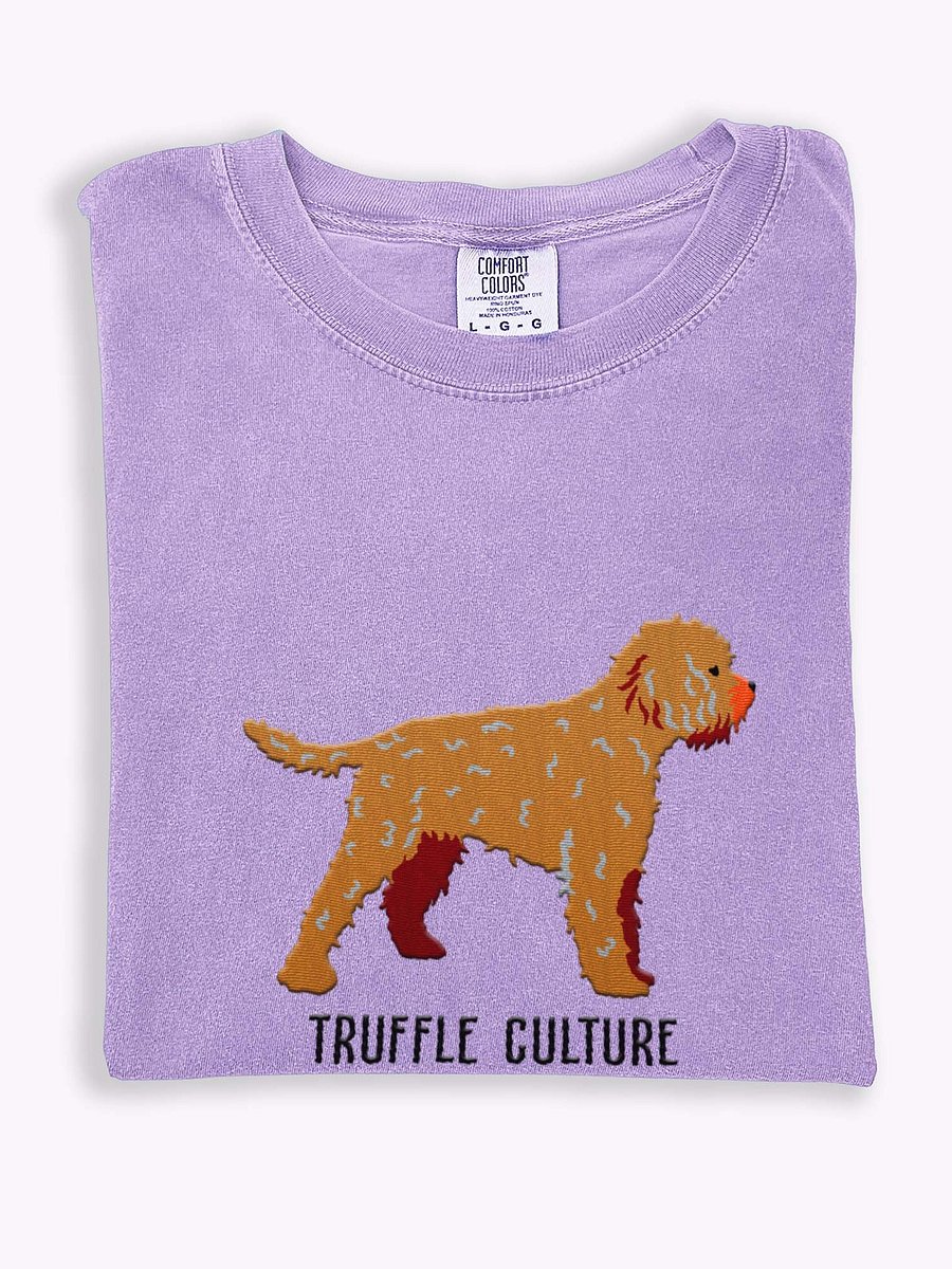 Truffle Culture T-Shirt(Embroidered) of a Lagotto Romagnolo(Tan) product image (1)