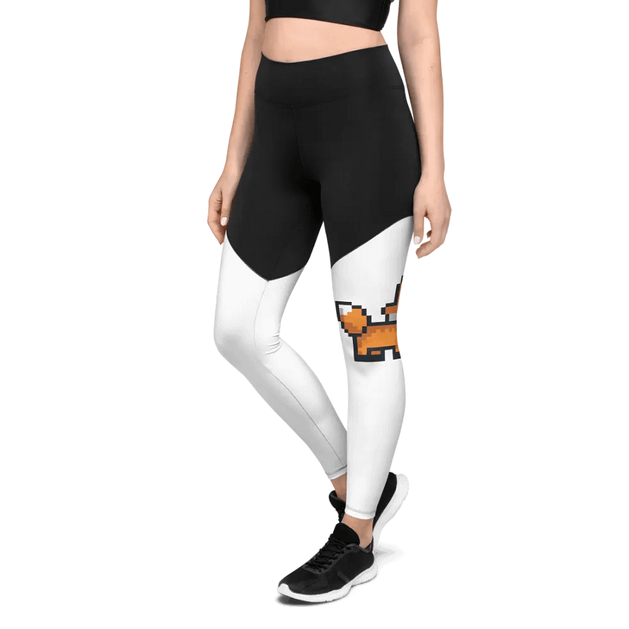Fox Pixel Art All-Over Print Sports Leggings product image (3)