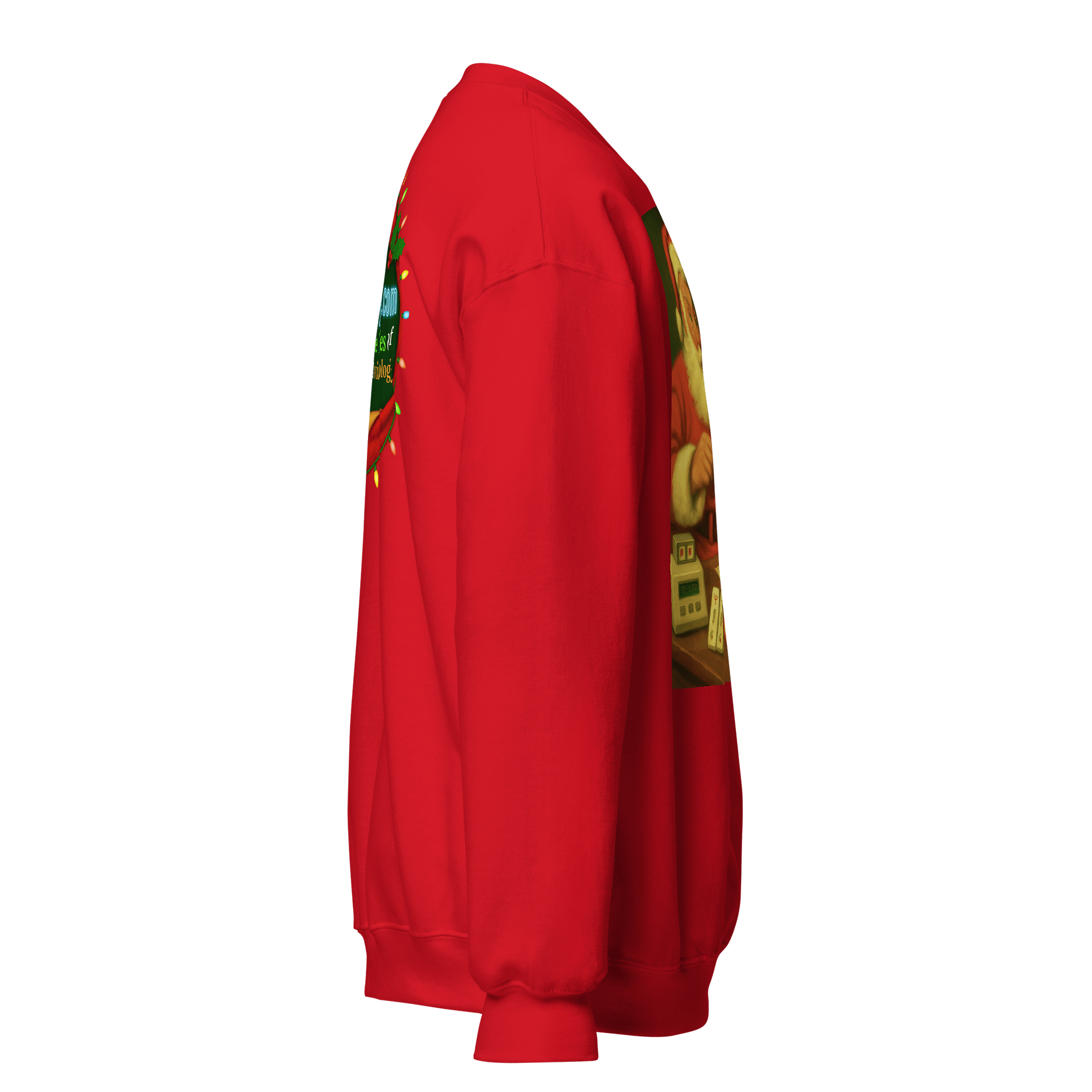 Skeptical Santa Crewneck Sweatshirt Red product image (3)