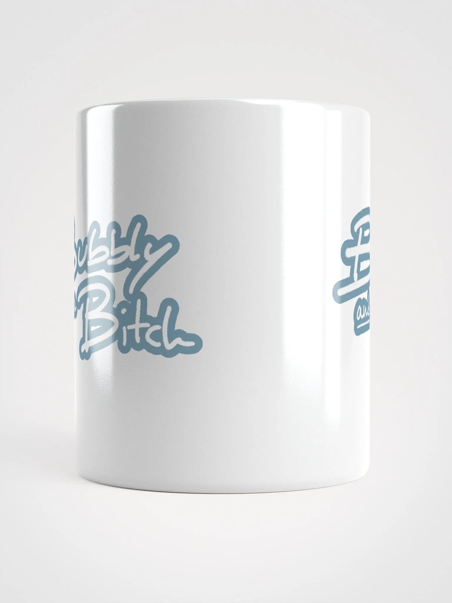 Bubbly and a B*tch (lined design, #709AAF) glossy white mug product image (10)