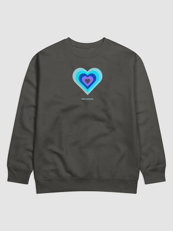 Cheaky heart Premium Sweatshirt "Wen juckts." - blue purple product image (1)