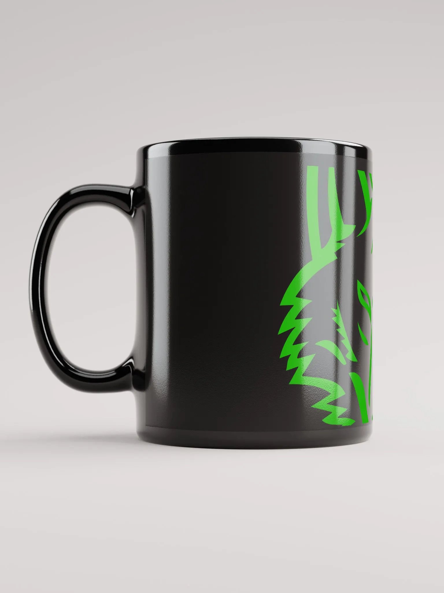 Green Tribal Coyote Black Mug product image (11)