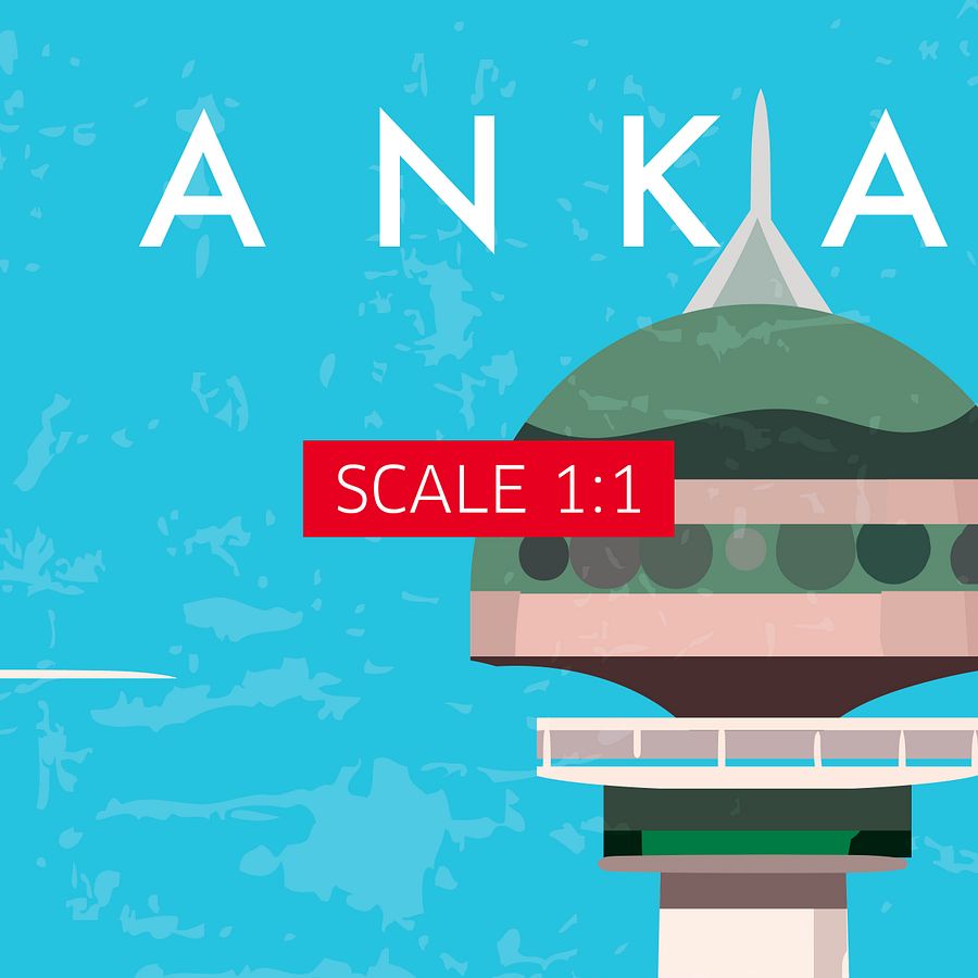 Ankara, Turkey — Retro travel minimalist poster, retro travel art, retro travel wall art, vector art product image (4)