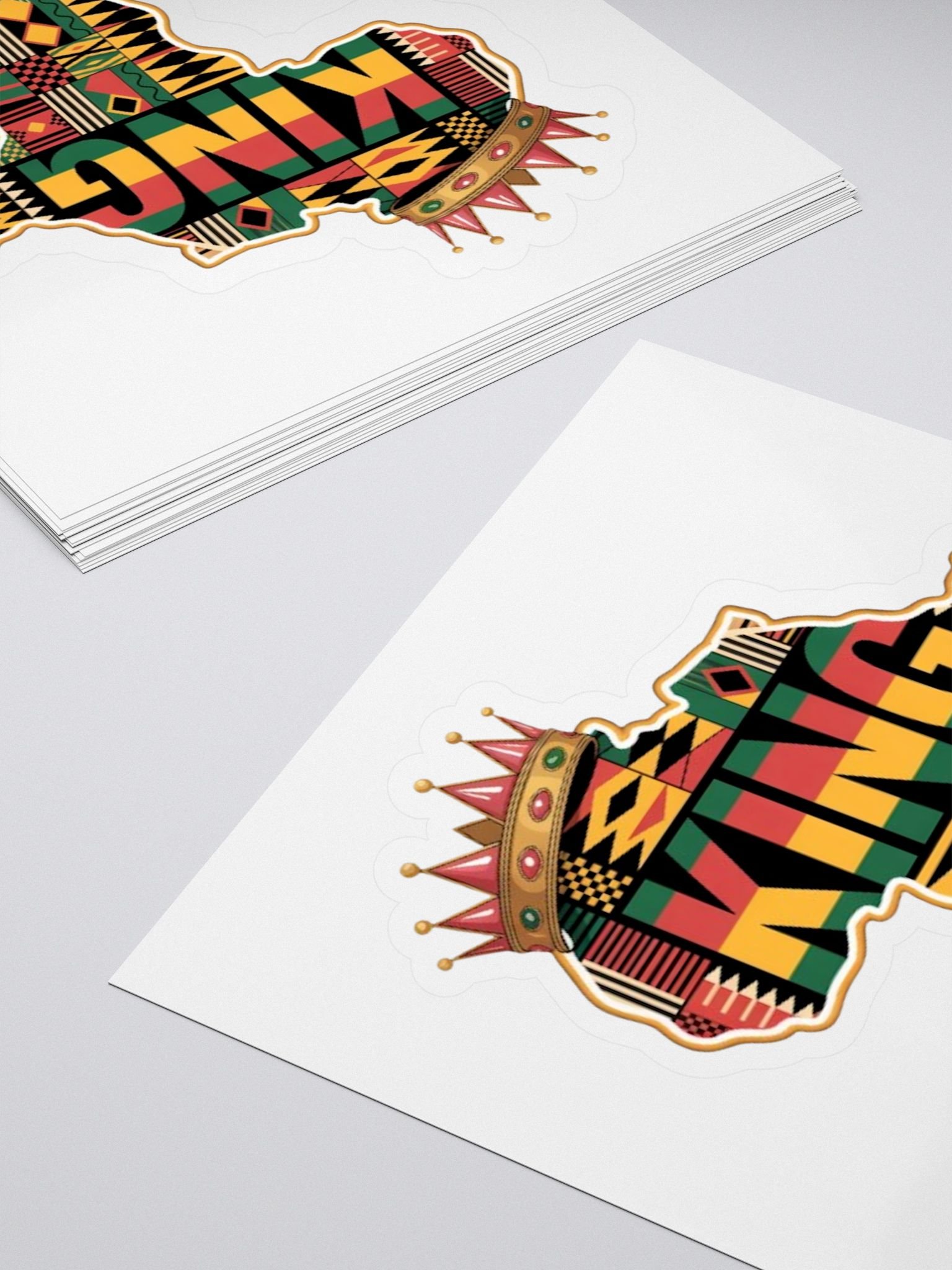 African King Kente Print Pattern Map of Africa Sticker product image (4)