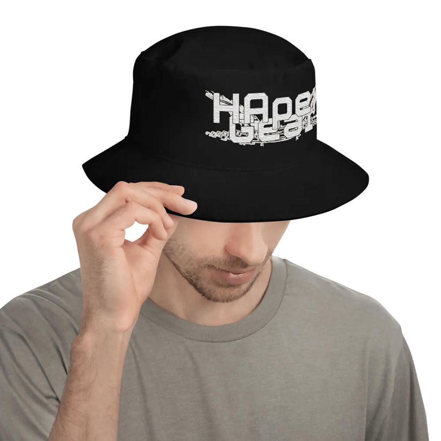 Bucket Hat - Embroidered - White HApex Gear Black Logo product image (5)